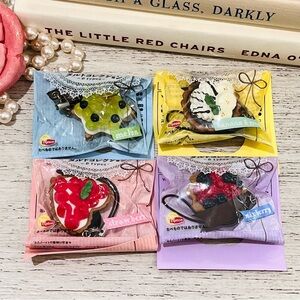 Linton Tart Collection Japan Kawaii Zakka Phone Strap / Bag Charm 4pcs Set RARE
